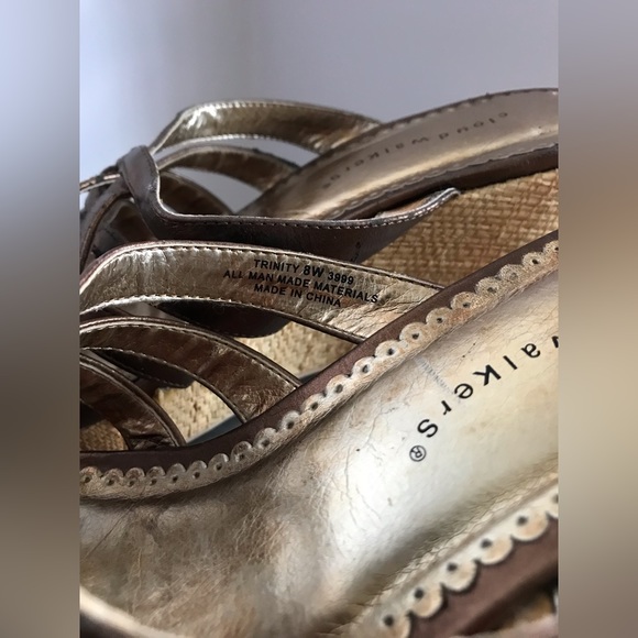Cloud walker bronze trinity wedge slip on sandal 8W - Picture 6 of 16